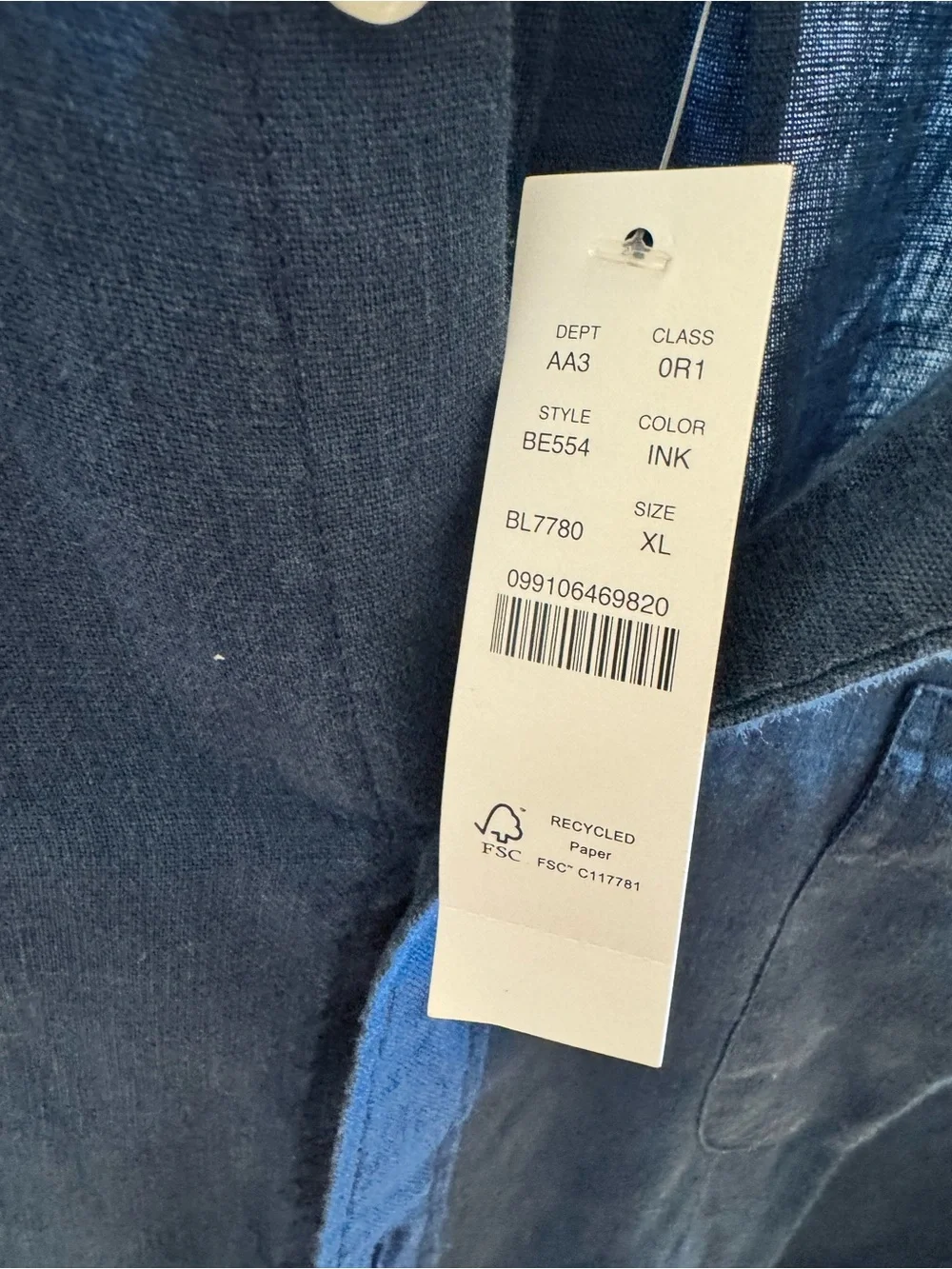 J. Crew Men’s Navy Button-Down Casual Shirt
